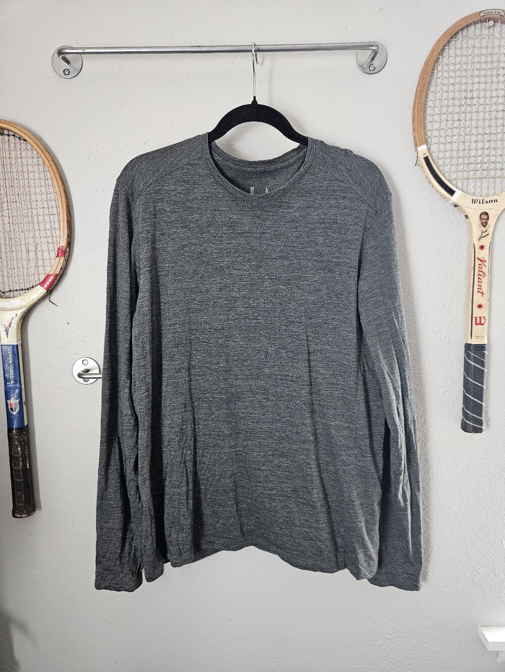 Arc’teryx Crew Neck Long Sleeve Shirt Mens L Gray Wool Cotton Base Layer